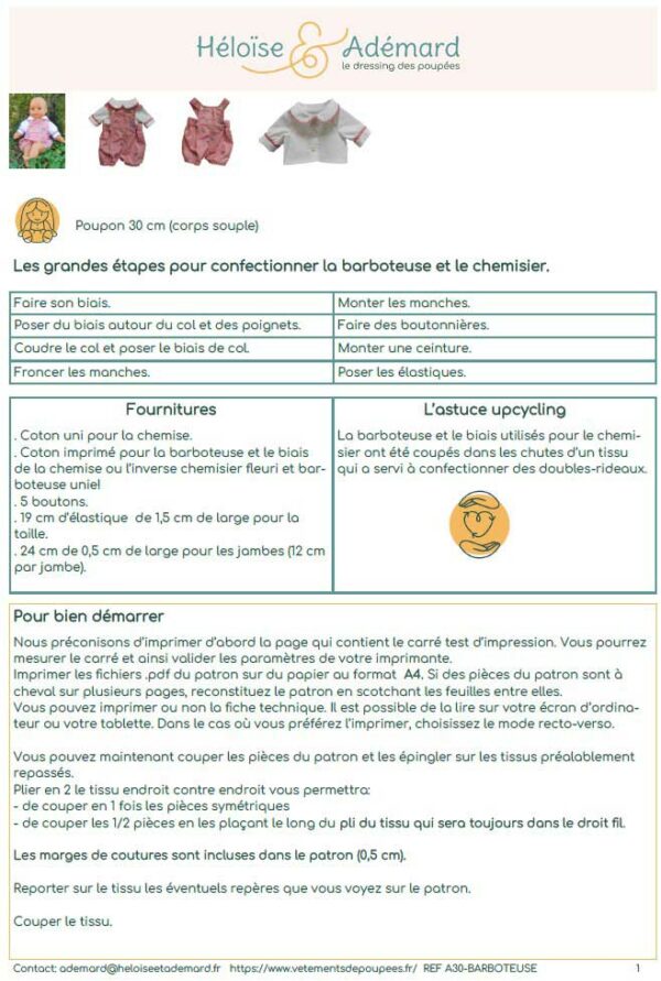 Fiche technique A30-BARBOTEUSE