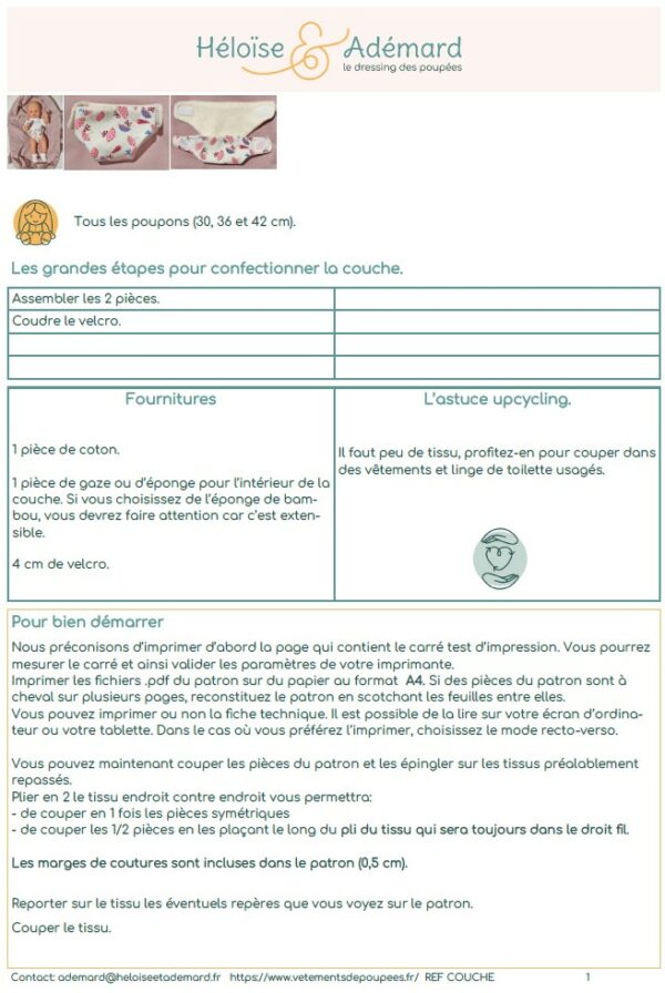 fiche technique couche