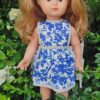 Petite robe bleue poupée Marie-Françoise 40 cm
