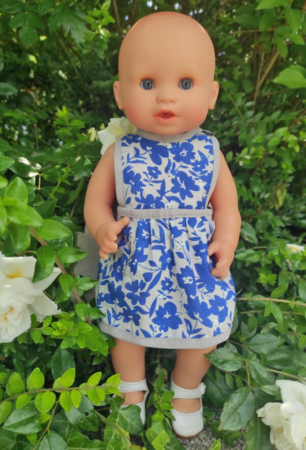 Petite robe bleue poupon Emma