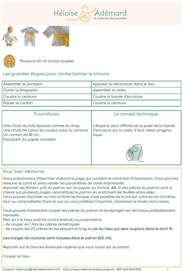 Pack de patrons couturières débutantes pour poupon 42 cm – Image 12