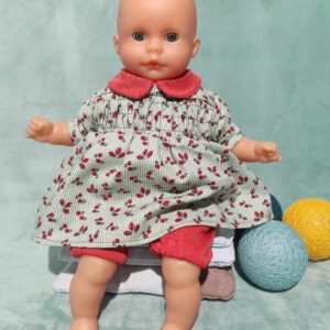 Robe à smocks et bloomer poupon Corolle 30 cm