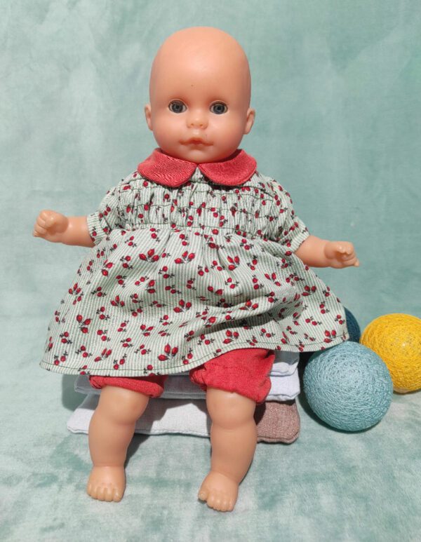Robe à smocks et bloomer poupon Corolle 30 cm