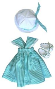 Robe, chapeau et mocassins pour poupée Corolle