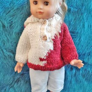 pull à tricoter pour poupée Marie-Françoise
