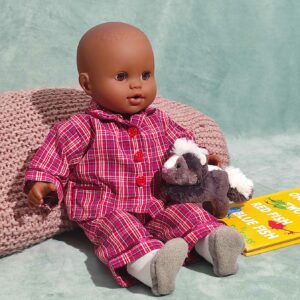 Pyjama 2 pièces et chaussons pour le poupon de 36 cm