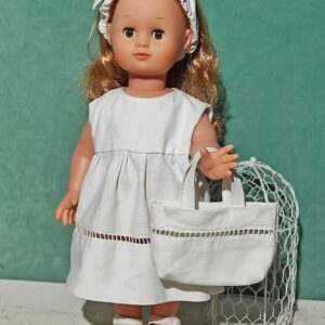 Robe de cérémonie sac et bandeau poupée Marie-Françoise
