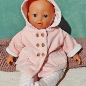 pantalon à pieds et veste à capuche poupon 42 cm