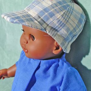 Patron poupon 36 cm | Robe à pli plat, casquette, chaussures et chaussettes