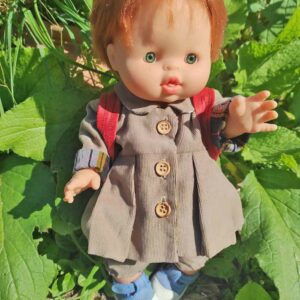 manteau en velours pour poupon Minikane