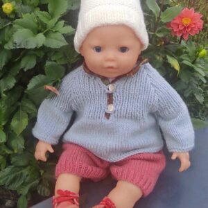 pull et culotte courte à tricoter poupon 42 cm